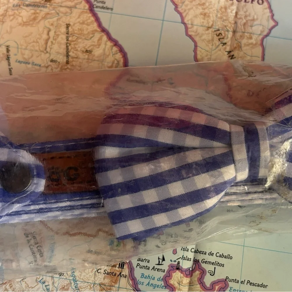 Tag Holder Case, Air Tag Pet Collar with Quick-Release Metal Buckle Blue Plaid L